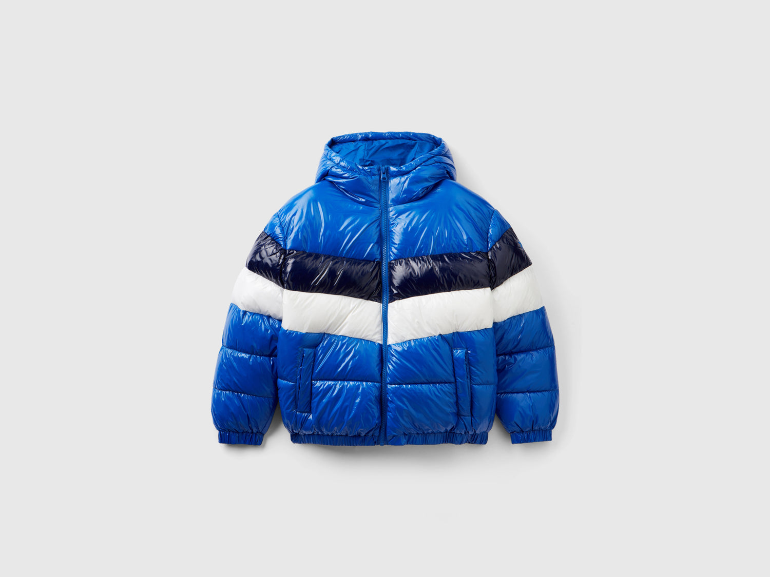 Piumino color block over fit da bambino bluette | Benetton Outlet