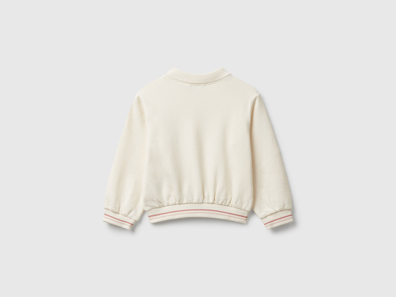 Felpa con colletto da bimba bianco panna 2 | Benetton Outlet