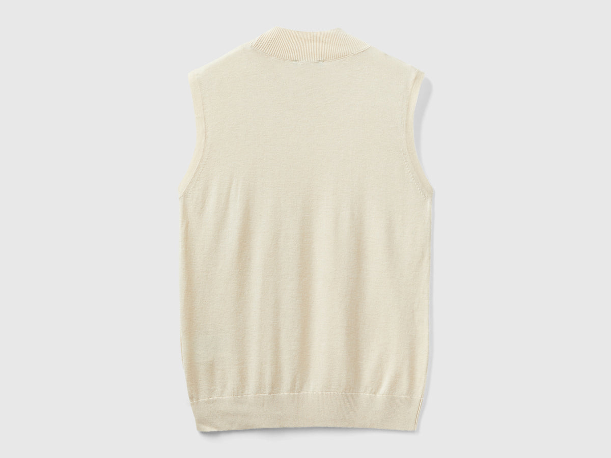 Maglia smanicata in misto viscosa