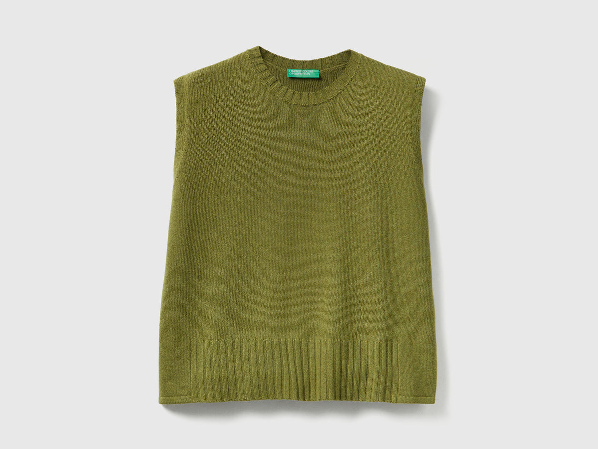 Gilet in misto lana e viscosa