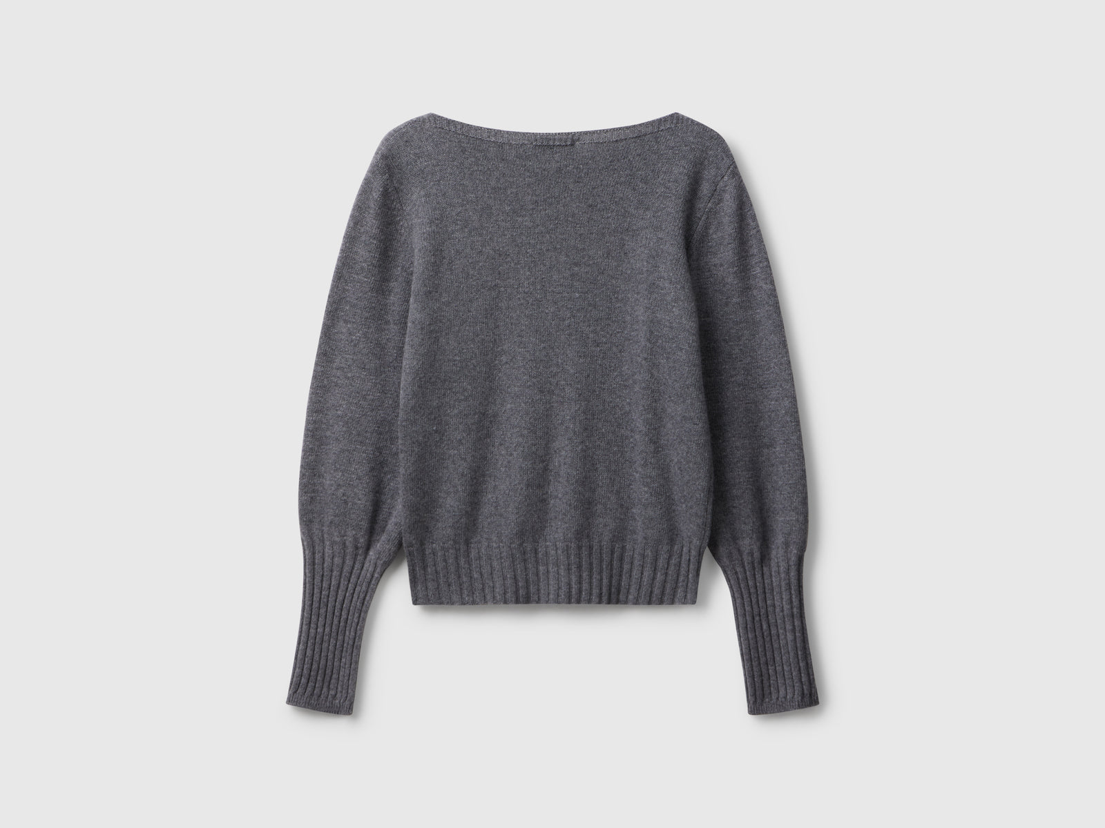 Maglioncino con scollo a barchetta da donna grigio scuro 2 | Benetton Outlet