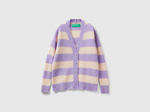Cardigan a righe in misto alpaca