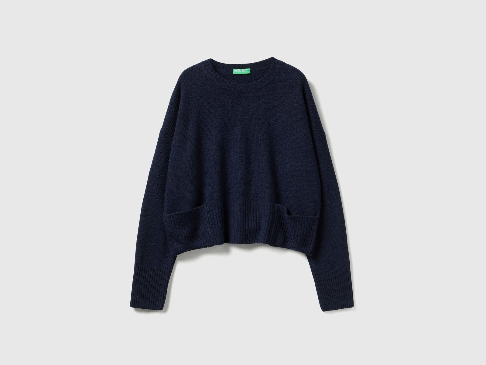 Maglione in misto lana e viscosa da donna blu scuro | Benetton Outlet