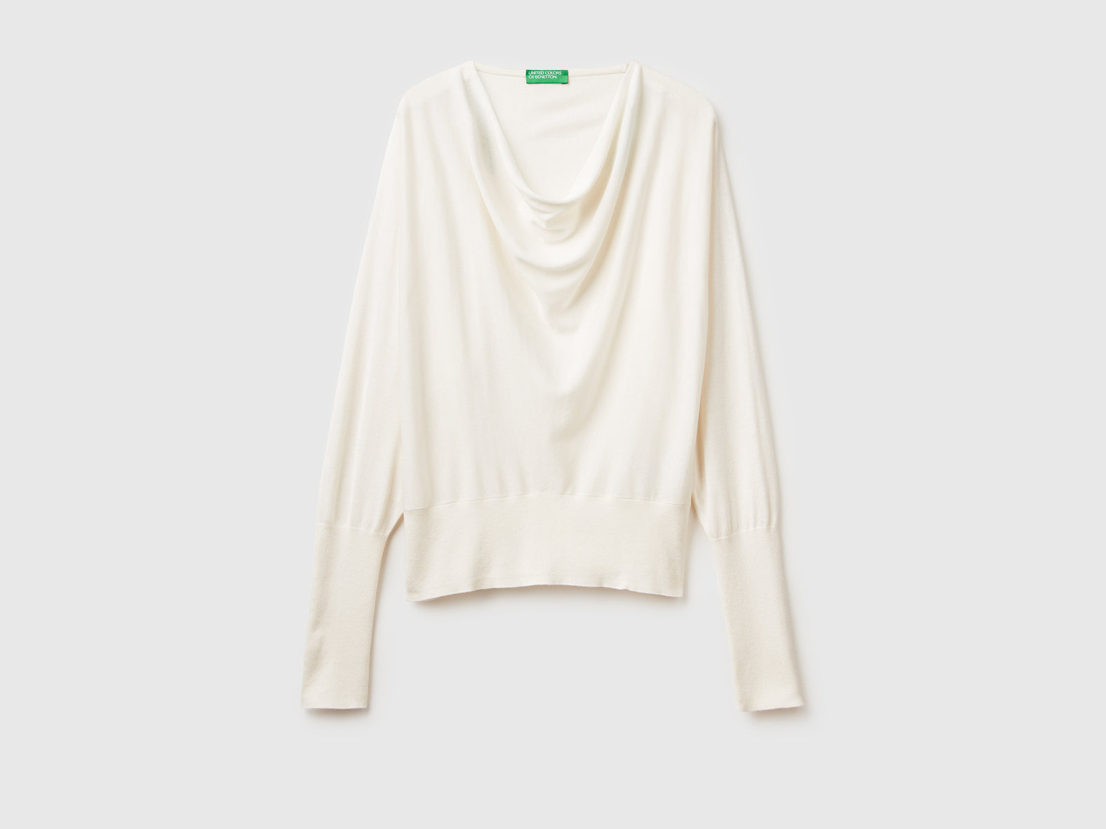 Maglioncino in misto seta da donna bianco panna | Benetton Outlet