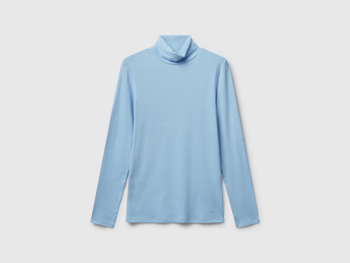 T-shirt a manica lunga con collo alto