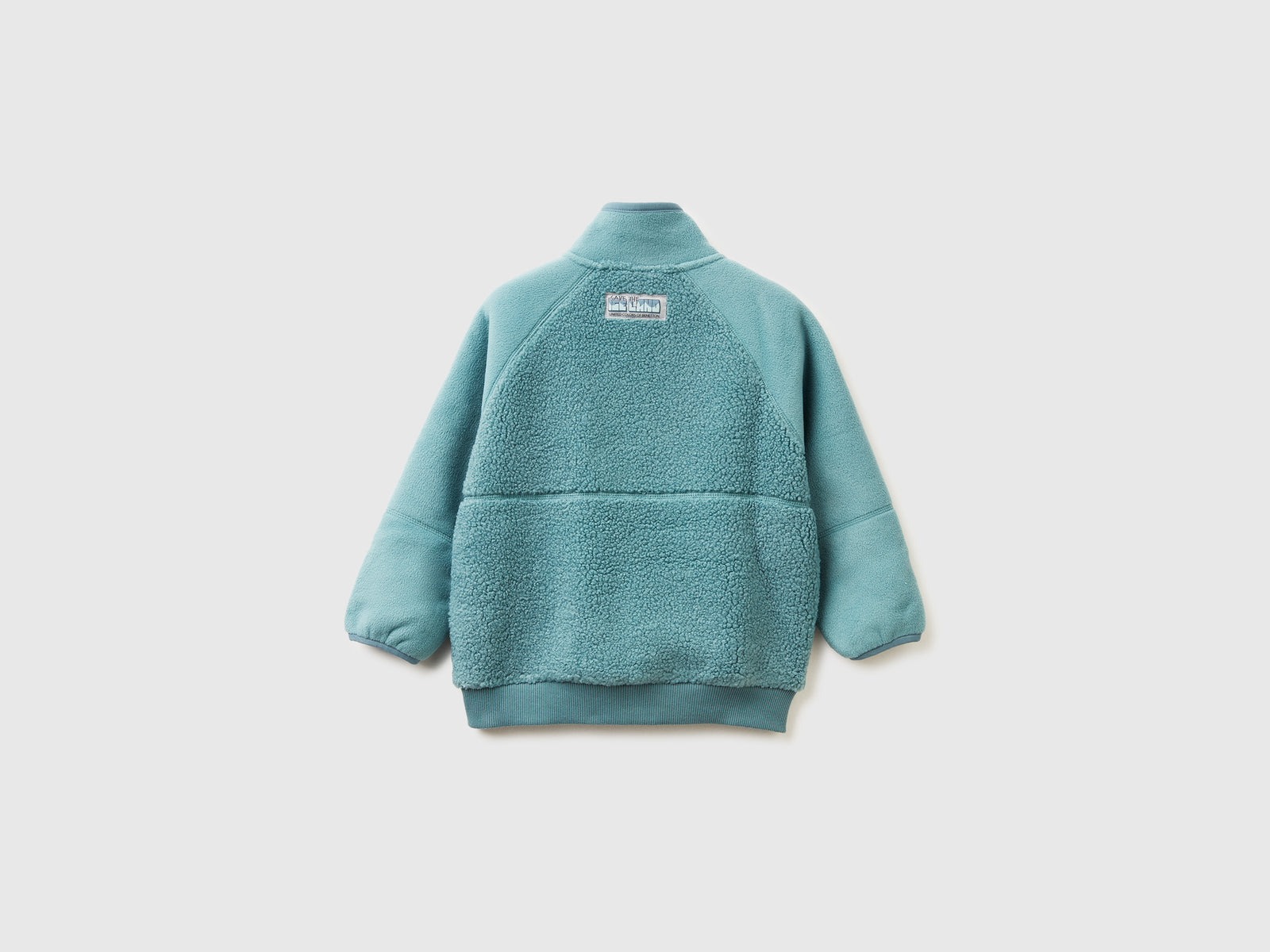 Felpa in pelliccetta sintetica da bimbo turchese 2 | Benetton Outlet