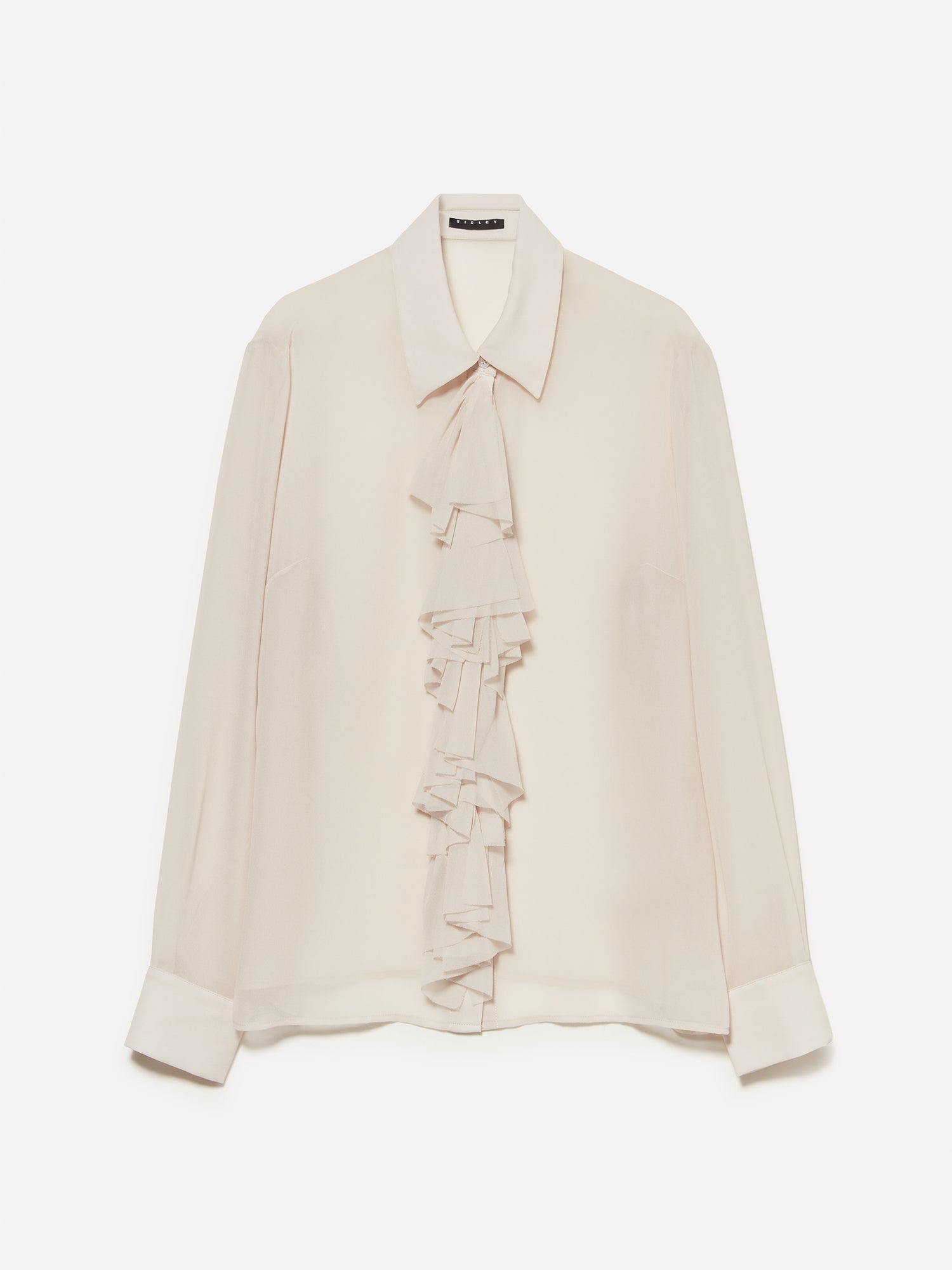 Camicia con rouches da donna bianco panna | Sisley Outlet
