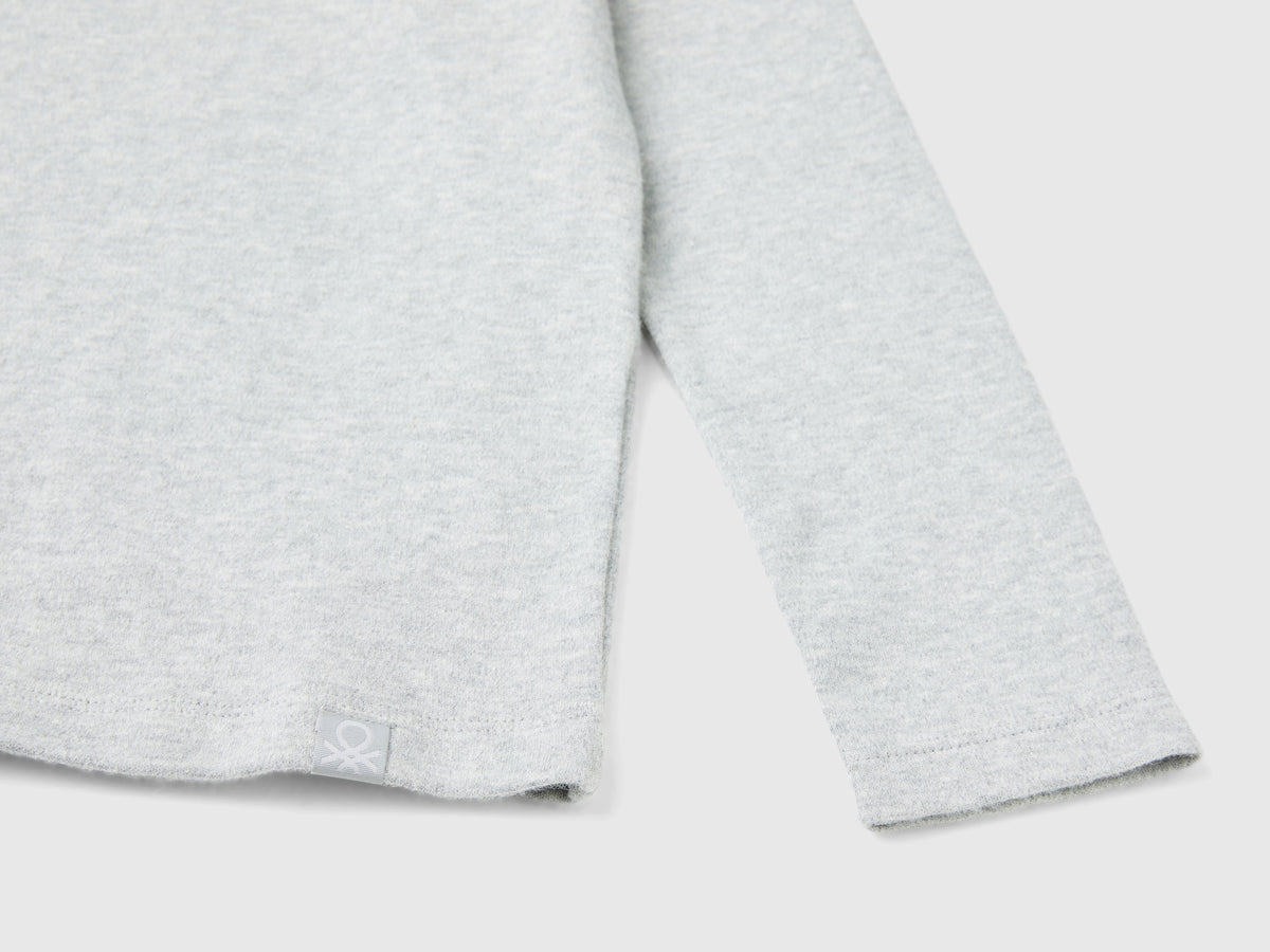 T-shirt lupetto a costine
