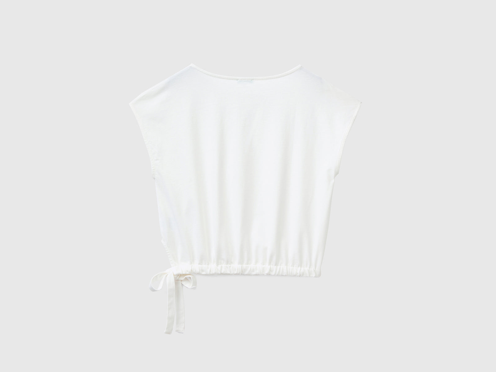 Top copricostume a manica corta in puro cotone da donna bianco panna 2 | Benetton Outlet