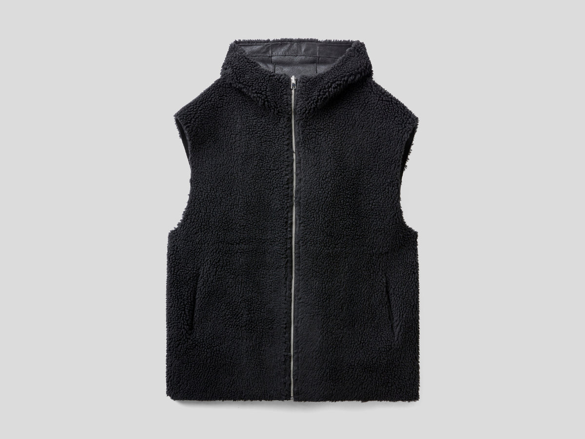 Gilet reversibile con cappuccio