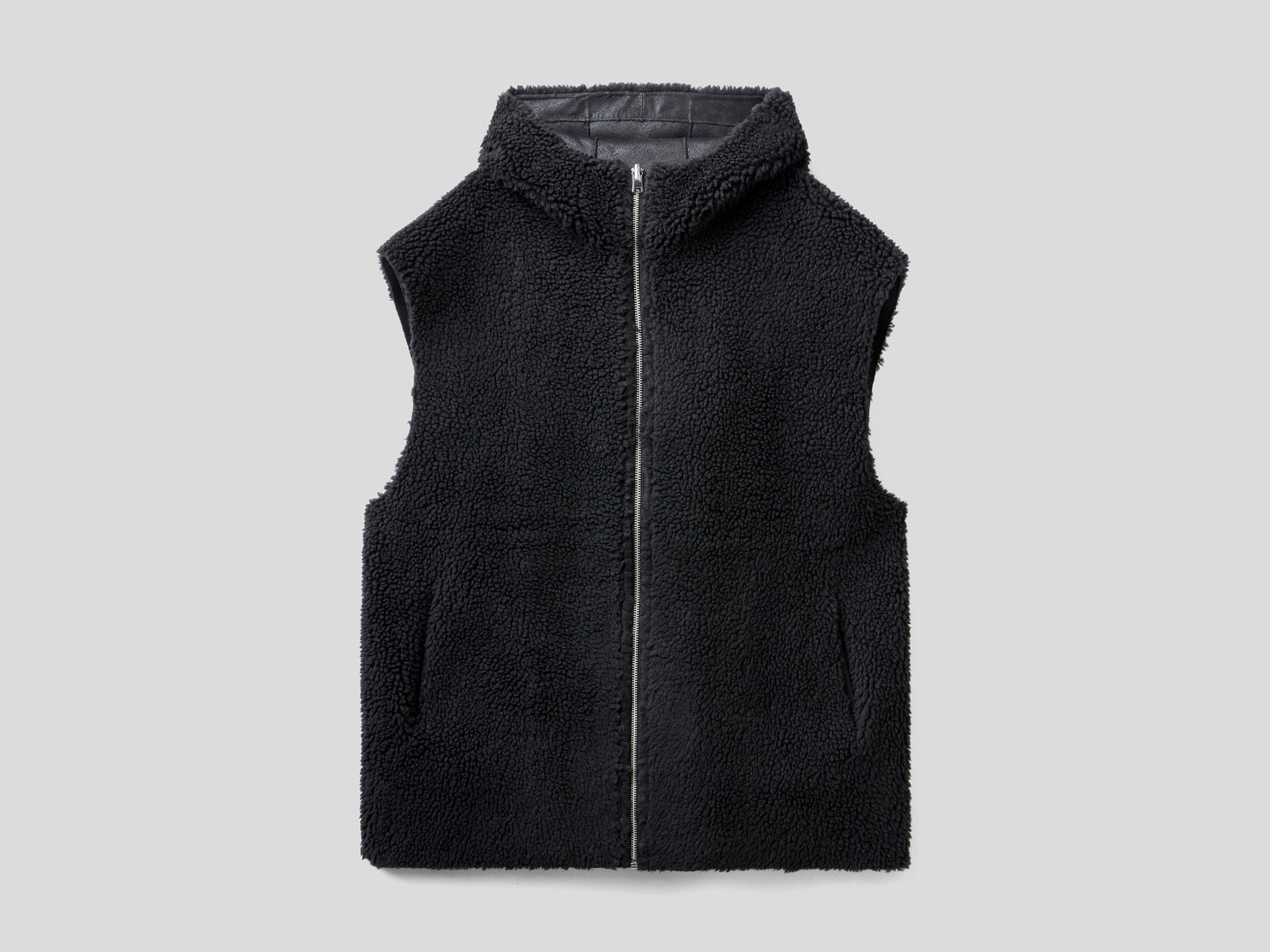 Gilet reversibile con cappuccio da donna nero | Benetton Outlet