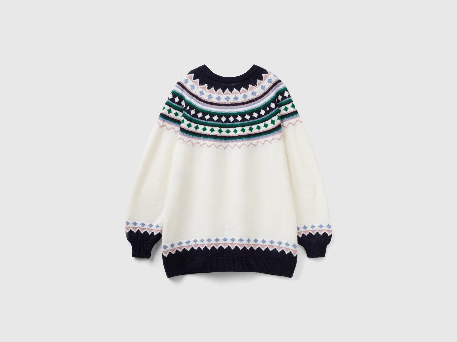 Maglione jacquard con lurex da donna blu scuro 2 | Benetton Outlet