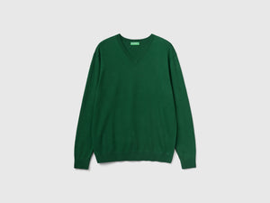 Maglia scollo a V in misto cotone leggero