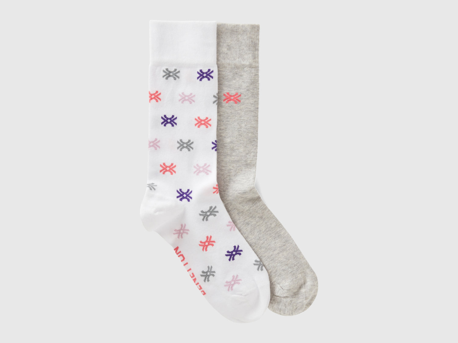 Due calzini bianco eo chiaro da uomo multi-color | Benetton Outlet