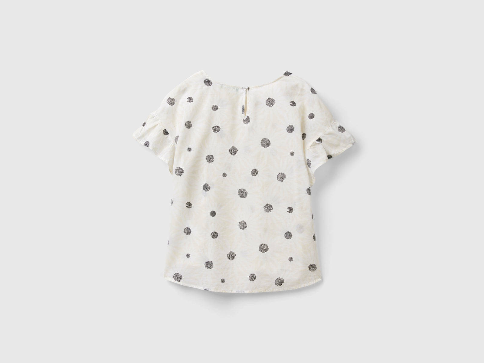 Blusa fantasia in cotone leggero da donna beige 2 | Benetton Outlet