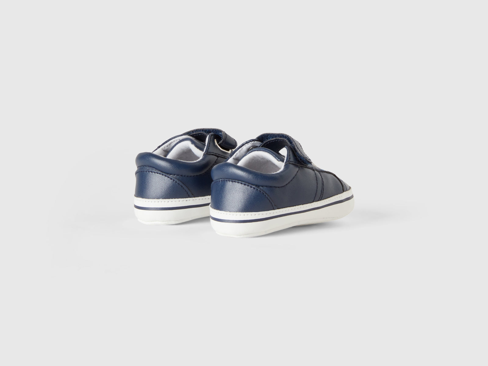Scarpe primi passi con lacci da neonato blu scuro 2 | Benetton Outlet