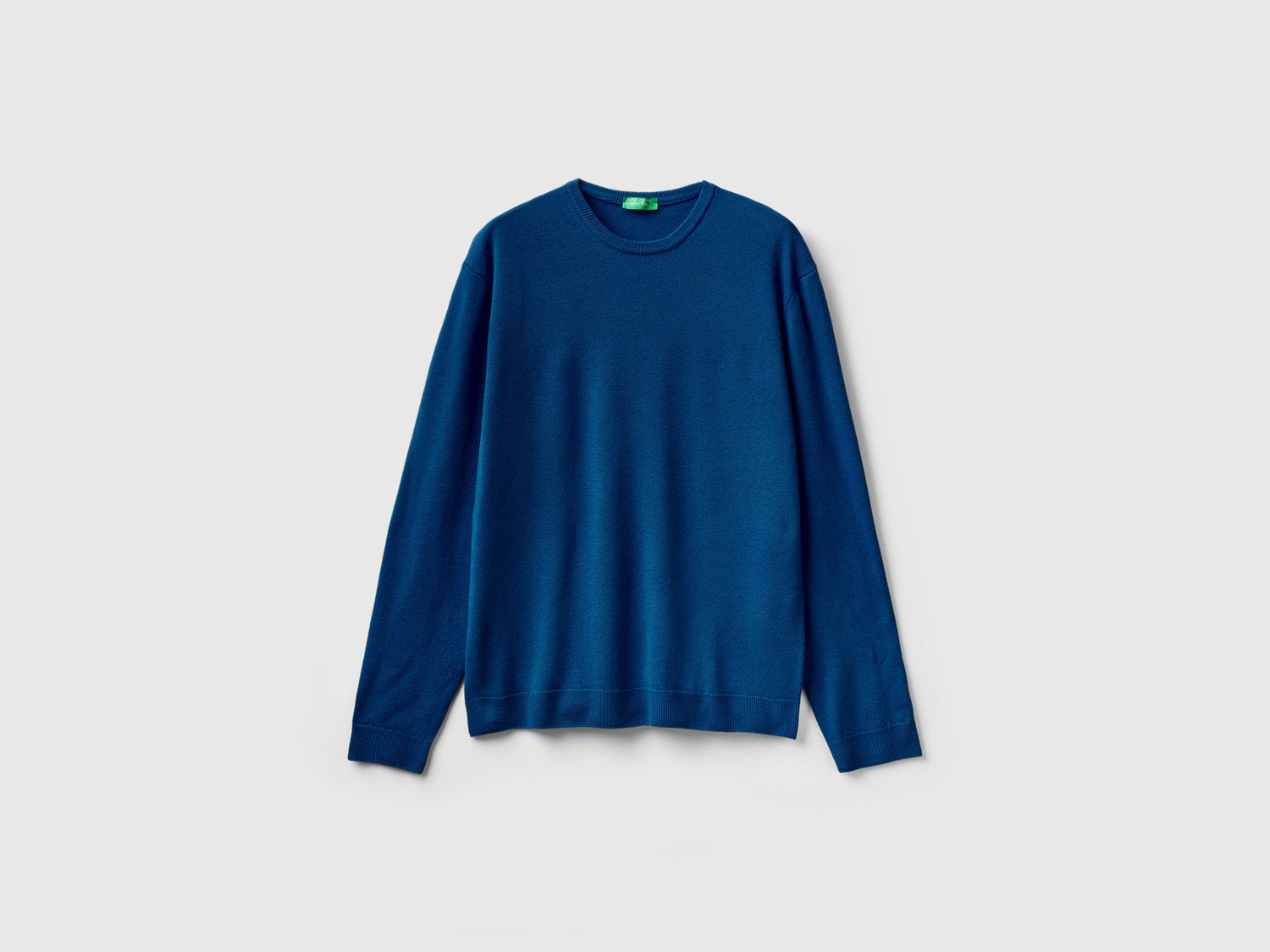 Maglia girocollo in pura lana Merino da uomo blu | Benetton Outlet