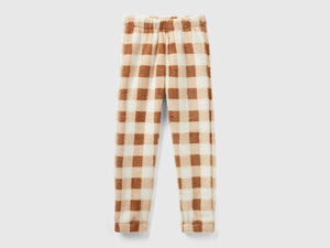 Pantaloni a quadri in pelliccetta