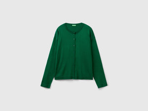 Cardigan girocollo con bottoni
