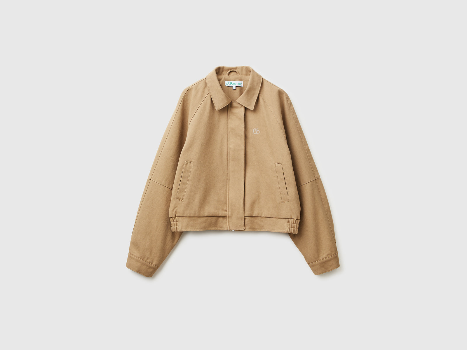 Giacca corta in cotone da donna beige | Benetton Outlet