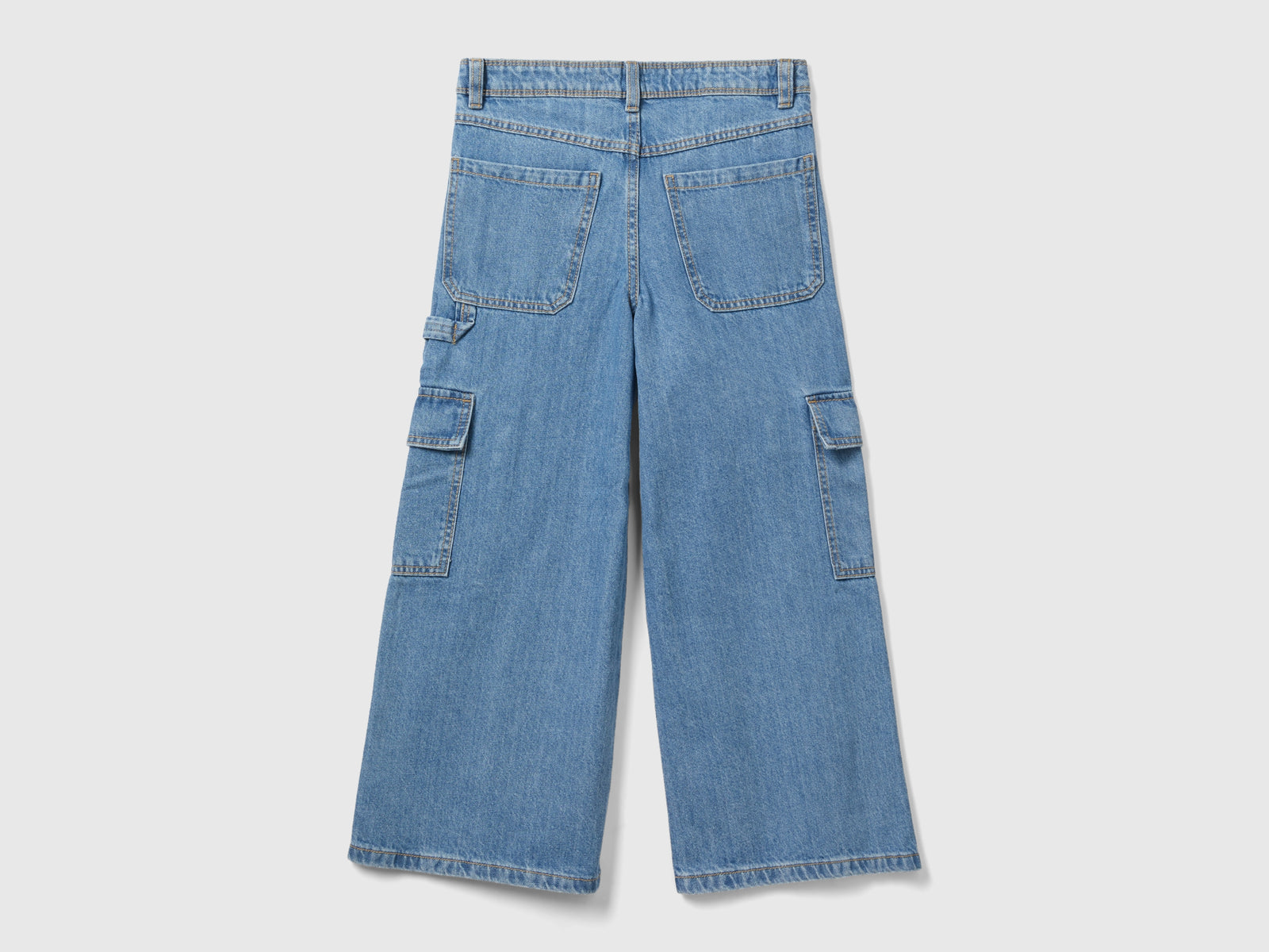 Jeans cargo wide fit da bambina azzurro 2 | Benetton Outlet