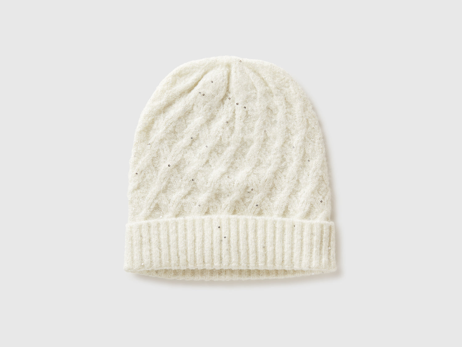 Cappello con lurex da bambina bianco panna | Benetton Outlet