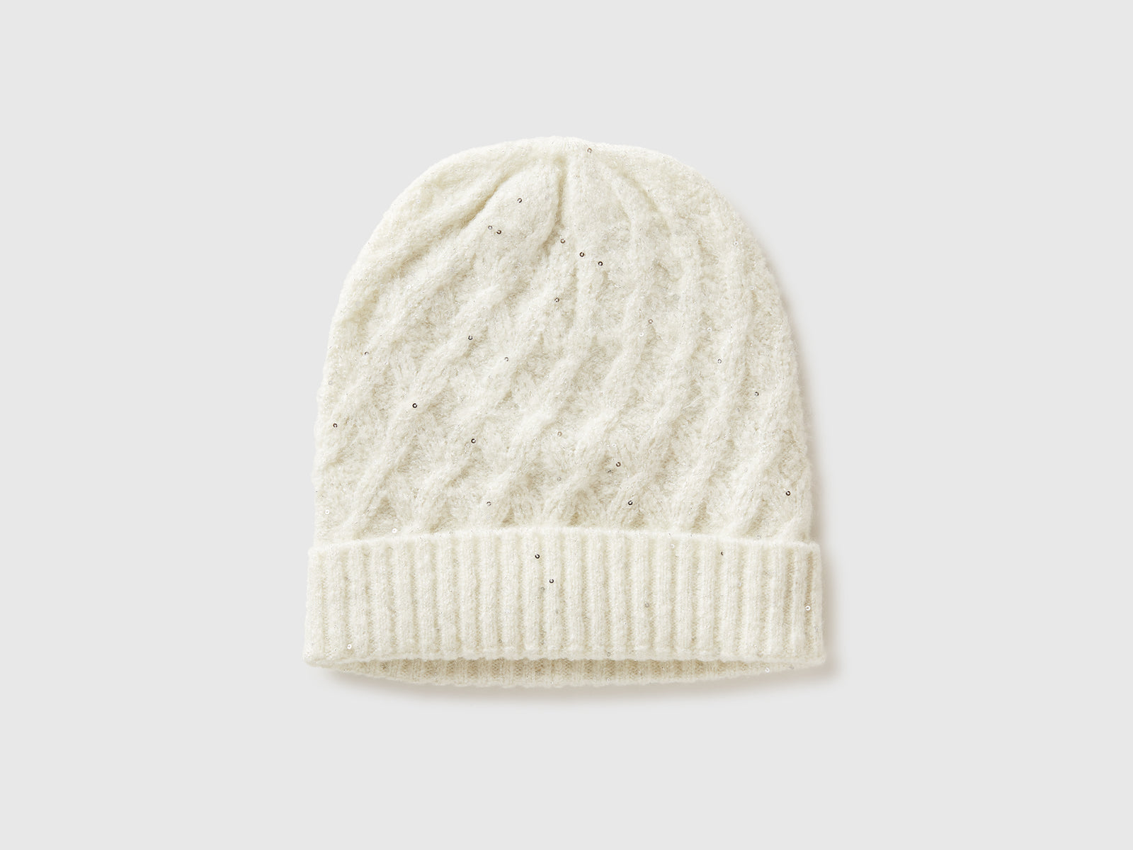 Cappello con lurex da bambina bianco panna | Benetton Outlet