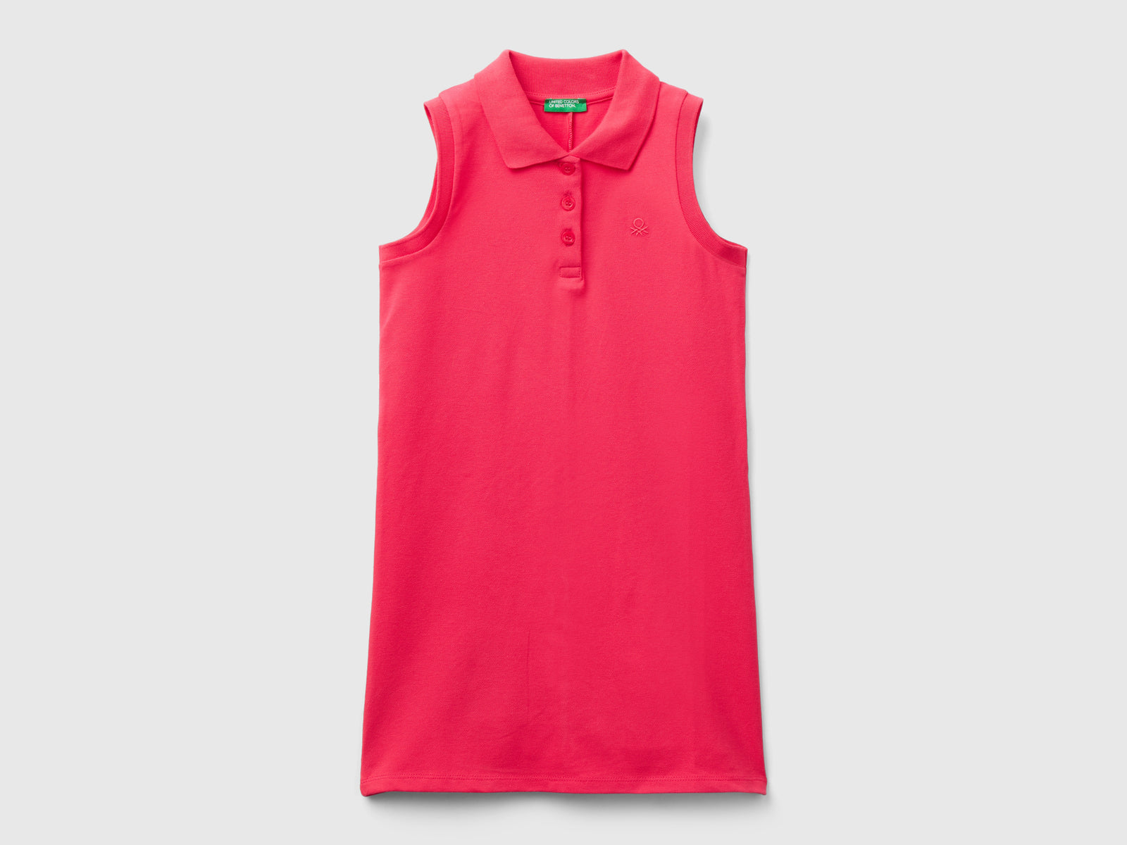 Vestito smanicato stile polo da bambina fucsia | Benetton Outlet