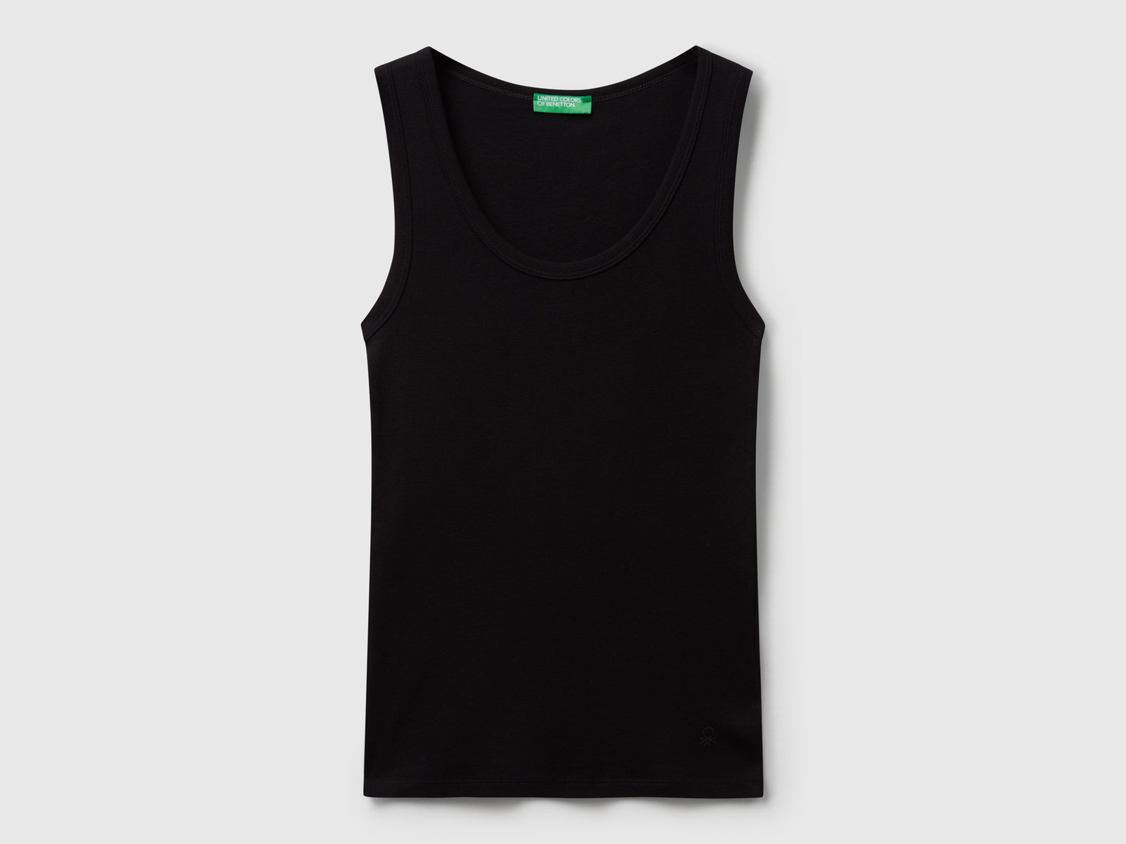 Canotta in puro cotone da donna nero | Benetton Outlet