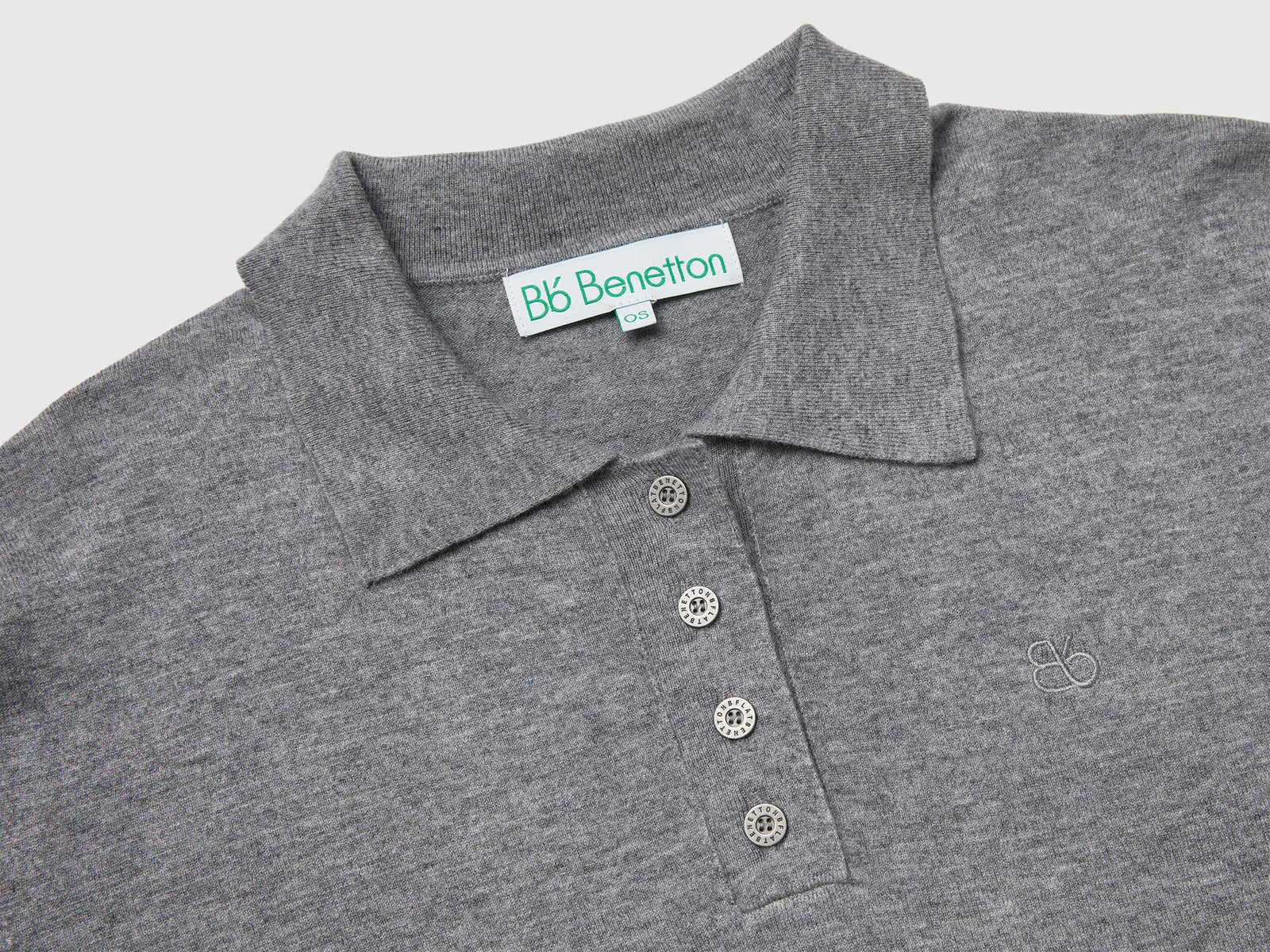 Polo in maglia di misto viscosa da donna grigio 3 | Benetton Outlet