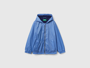 Giubbino in nylon con zip e cappuccio