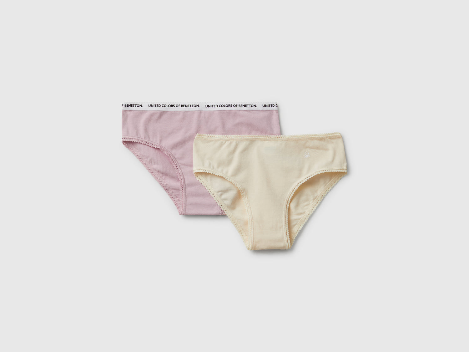 Due slip in cotone stretch da bambina multi-color | Benetton Outlet
