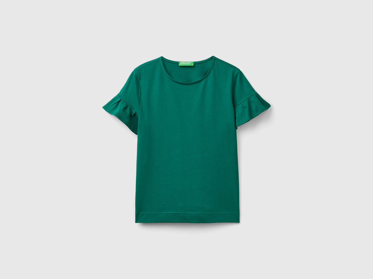 T-shirt con manica rouches