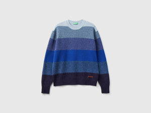 Maglia a righe in pura lana Shetland