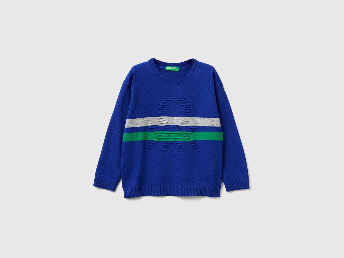 Maglia con logo in misto lana