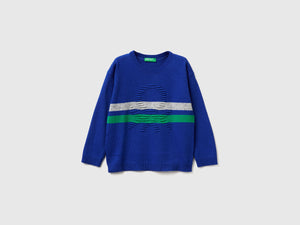 Maglia con logo in misto lana
