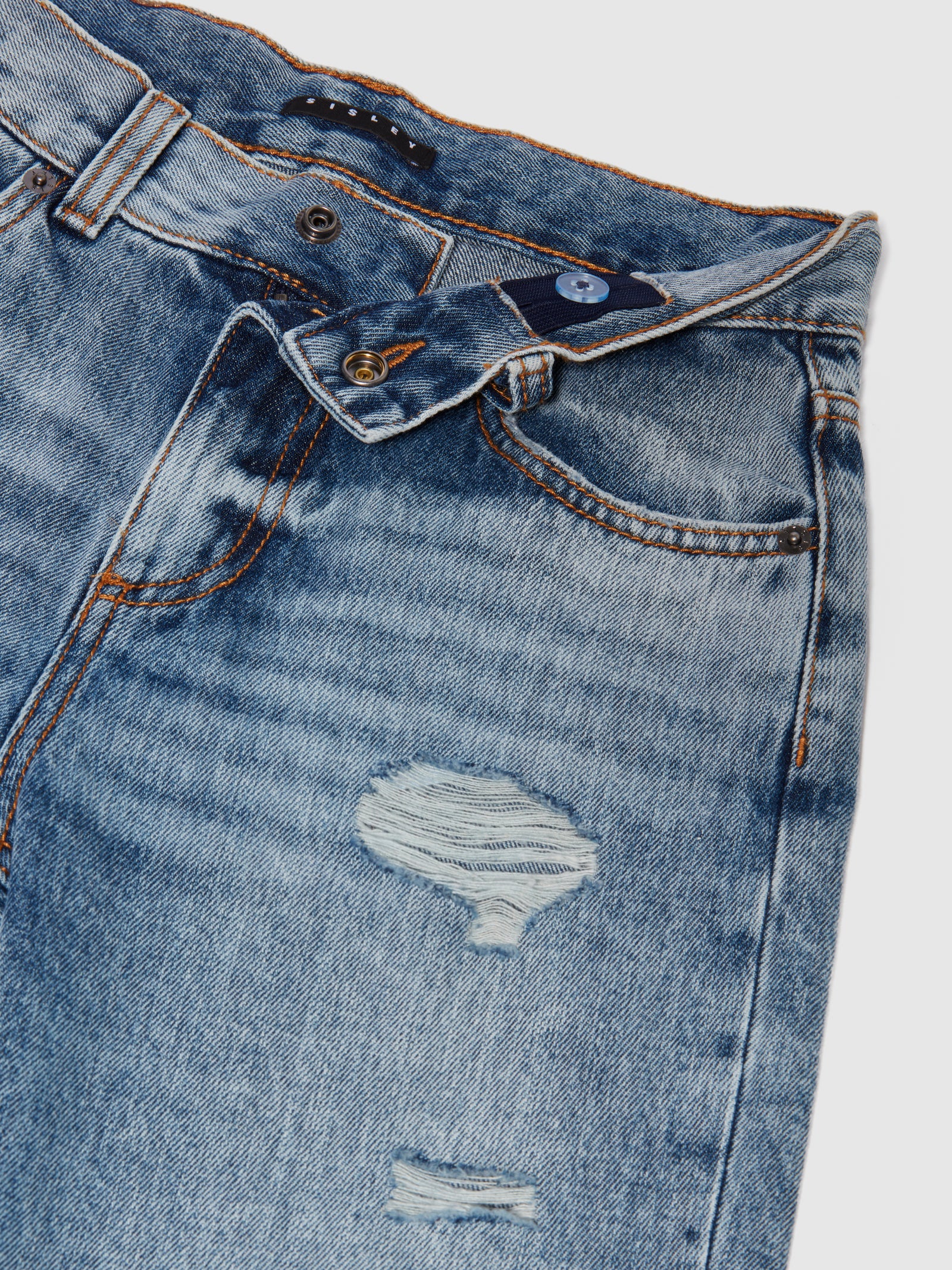 Jeans carrot fit con rotture da bambino azzurro 3 | Sisley young Outlet