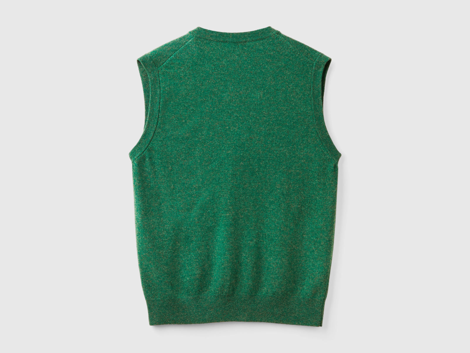 Gilet mélange in pura lana Merino da uomo verde 2 | Benetton Outlet