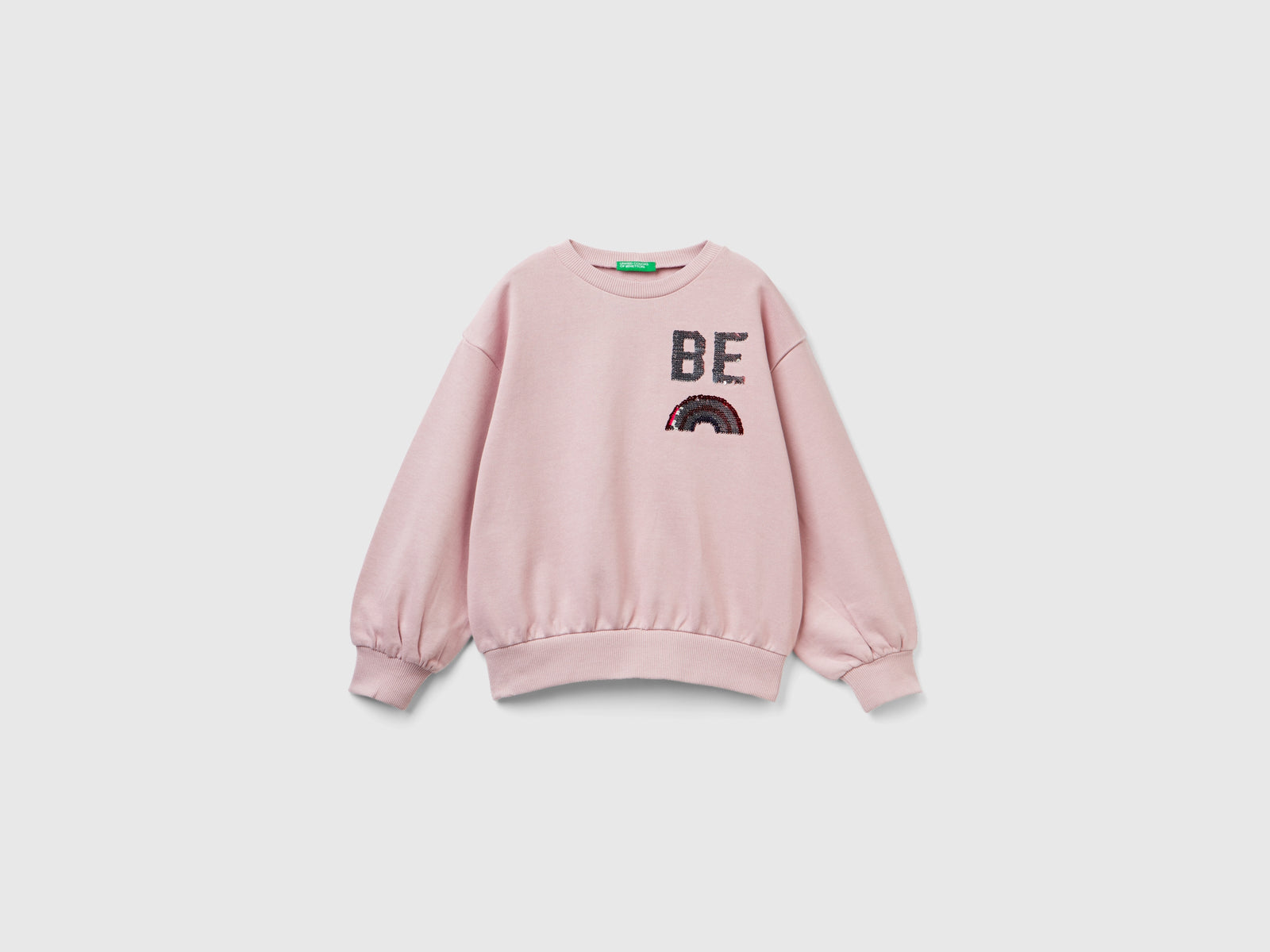 Felpa con paillettes reversibili da bambina rosa 3 | Benetton Outlet