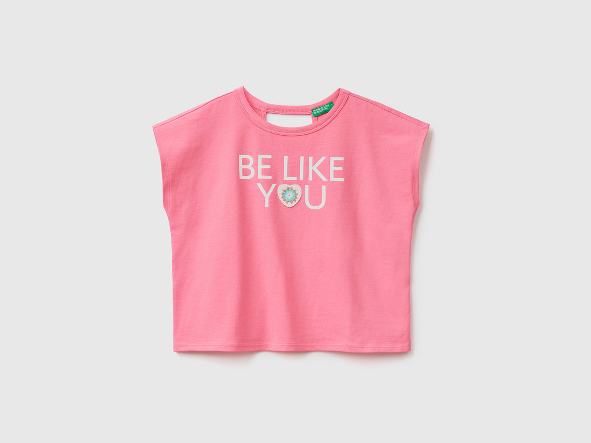 T-shirt smanicata in puro cotone