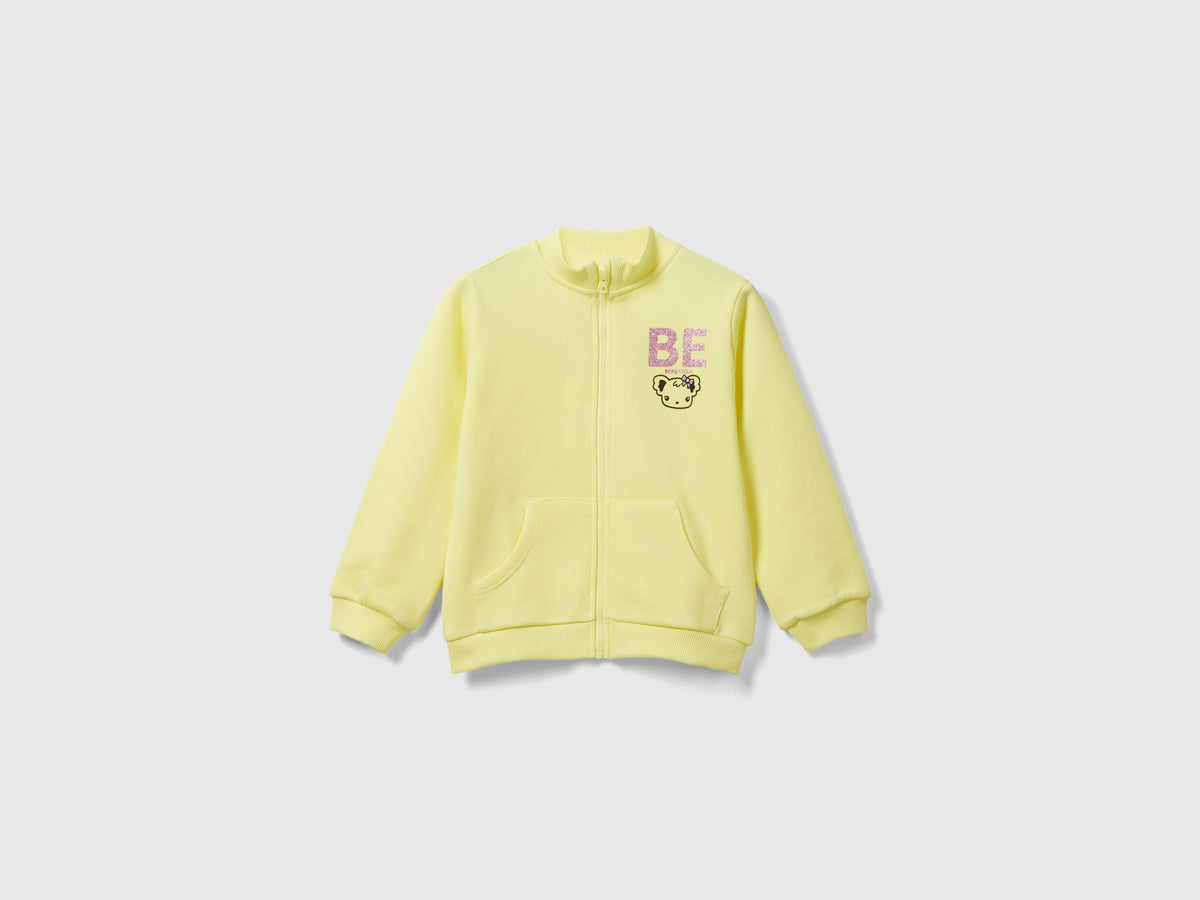 Felpa con zip in cotone bio