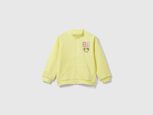 Felpa con zip in cotone bio