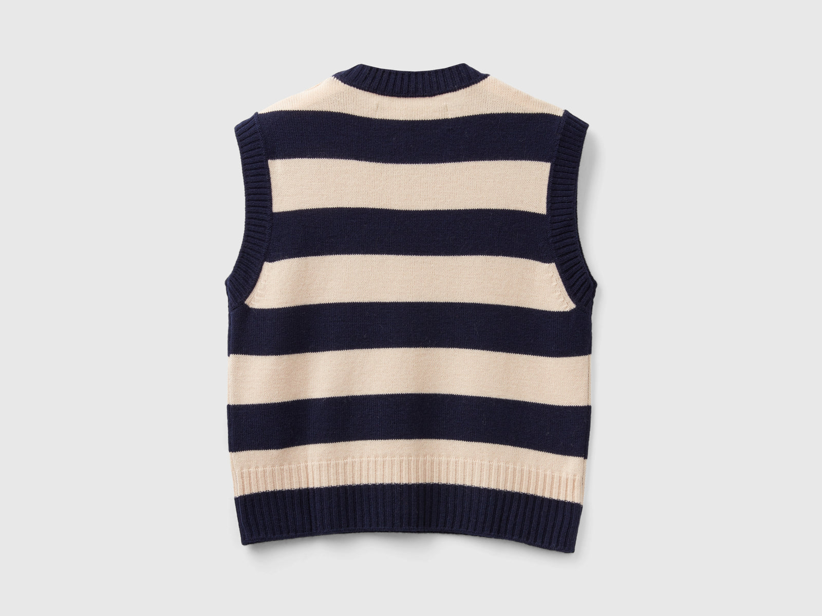 Gilet a righe bicolor da donna blu scuro 2 | Benetton Outlet