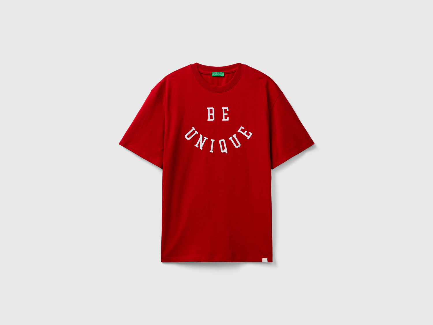 T-shirt con stampa slogan da uomo rosso | Benetton Outlet