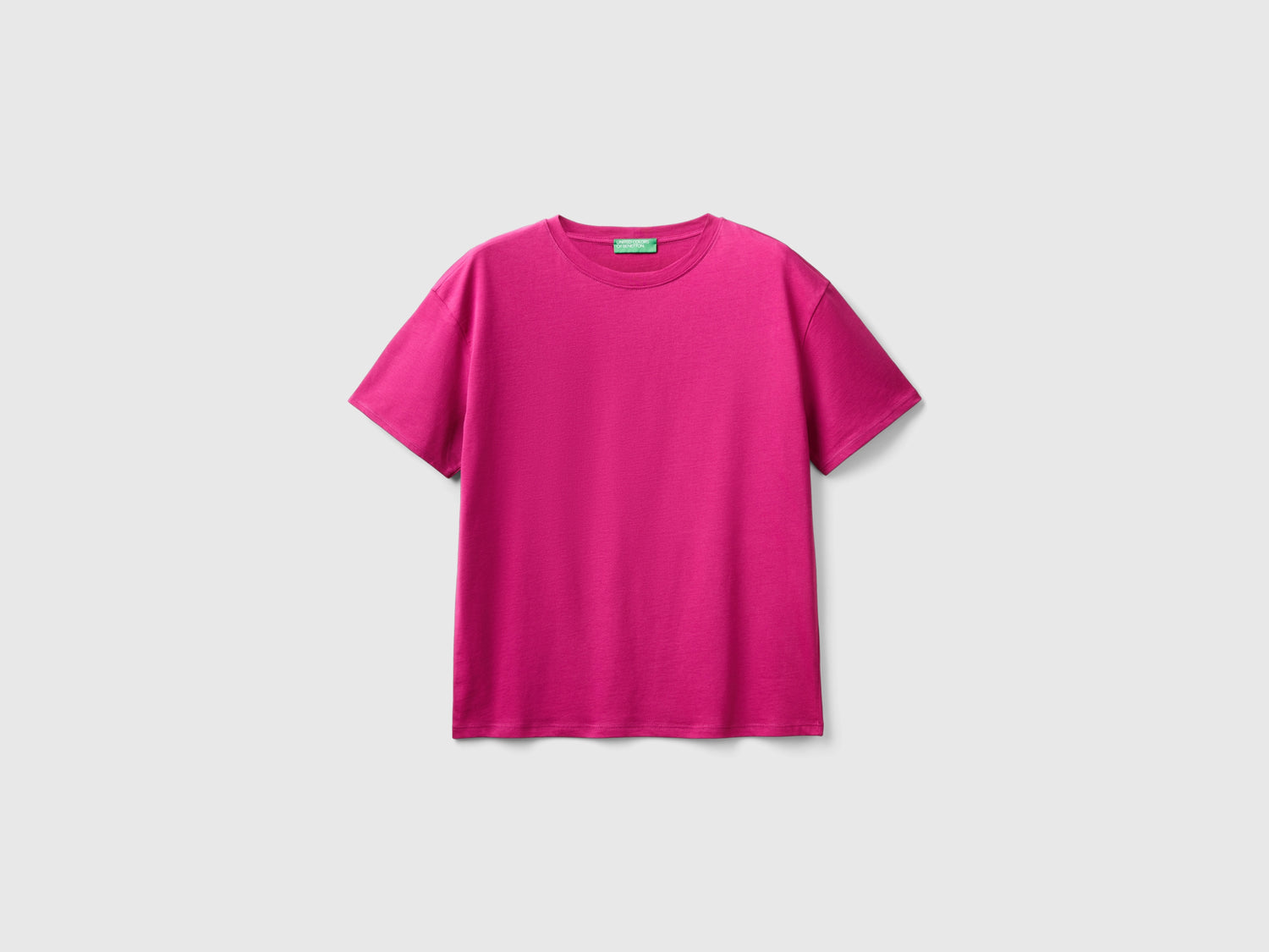 Maglietta manica corta 100% cotone da donna ciclamino | Benetton Outlet