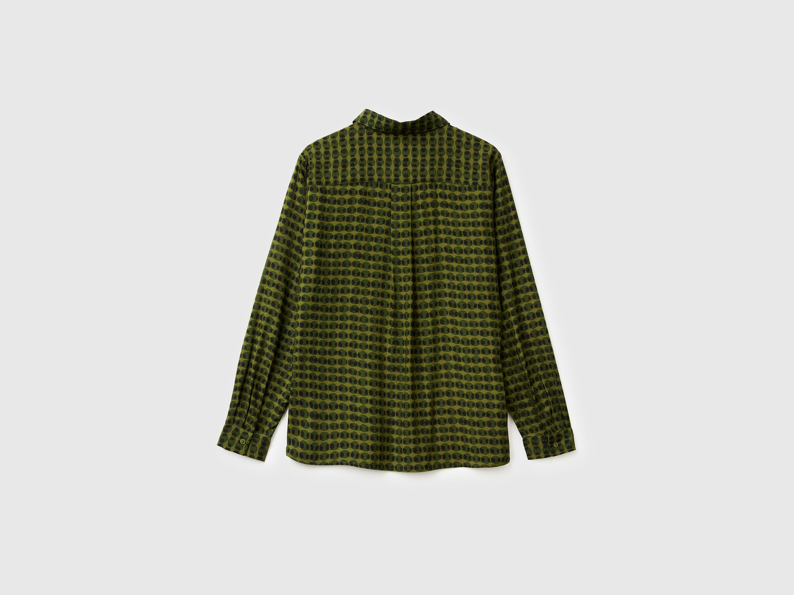 Camicia fantasia in viscosa da donna verde militare 2 | Benetton Outlet