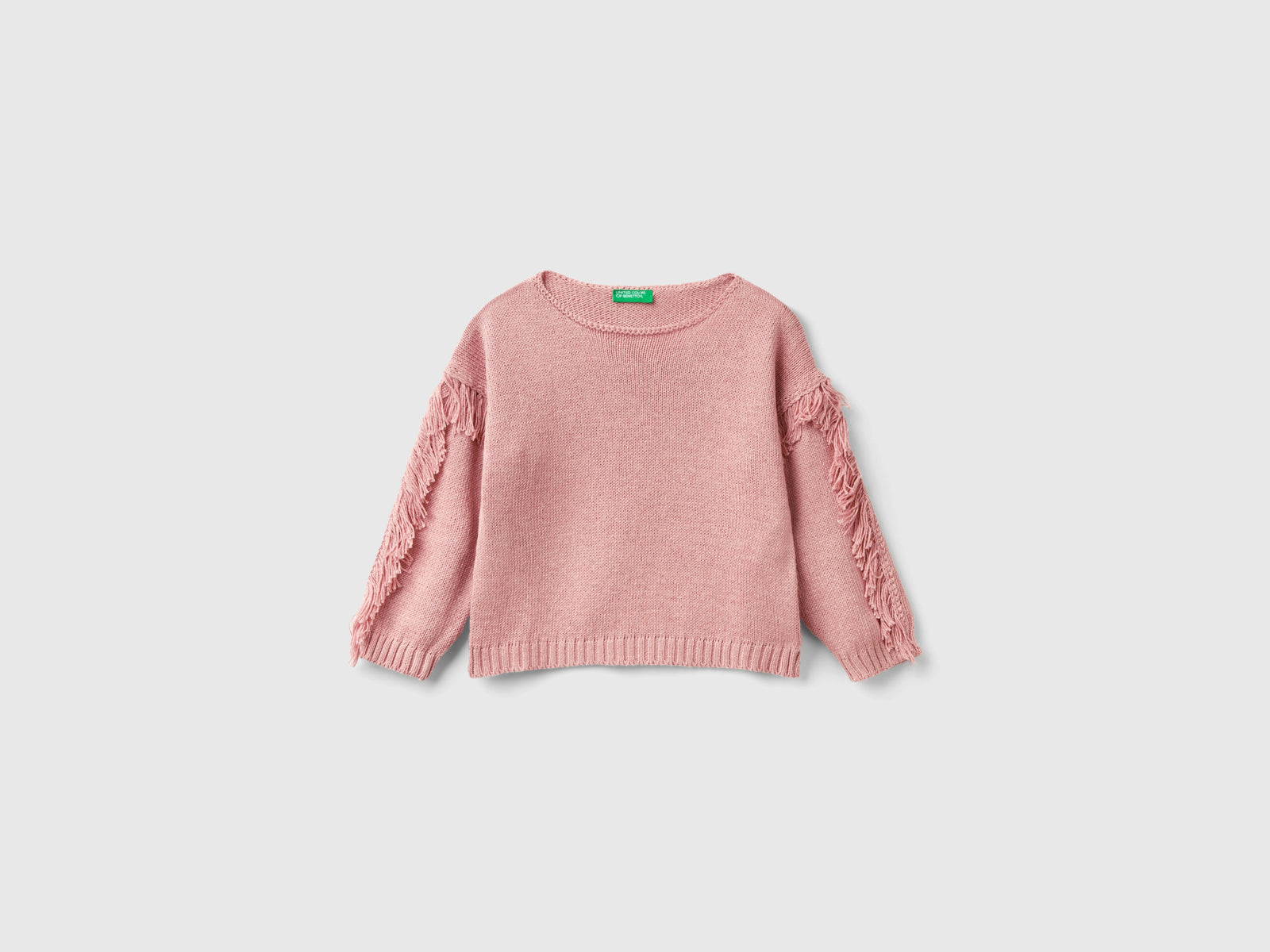 Maglioncino con frange da bimba rosa | Benetton Outlet