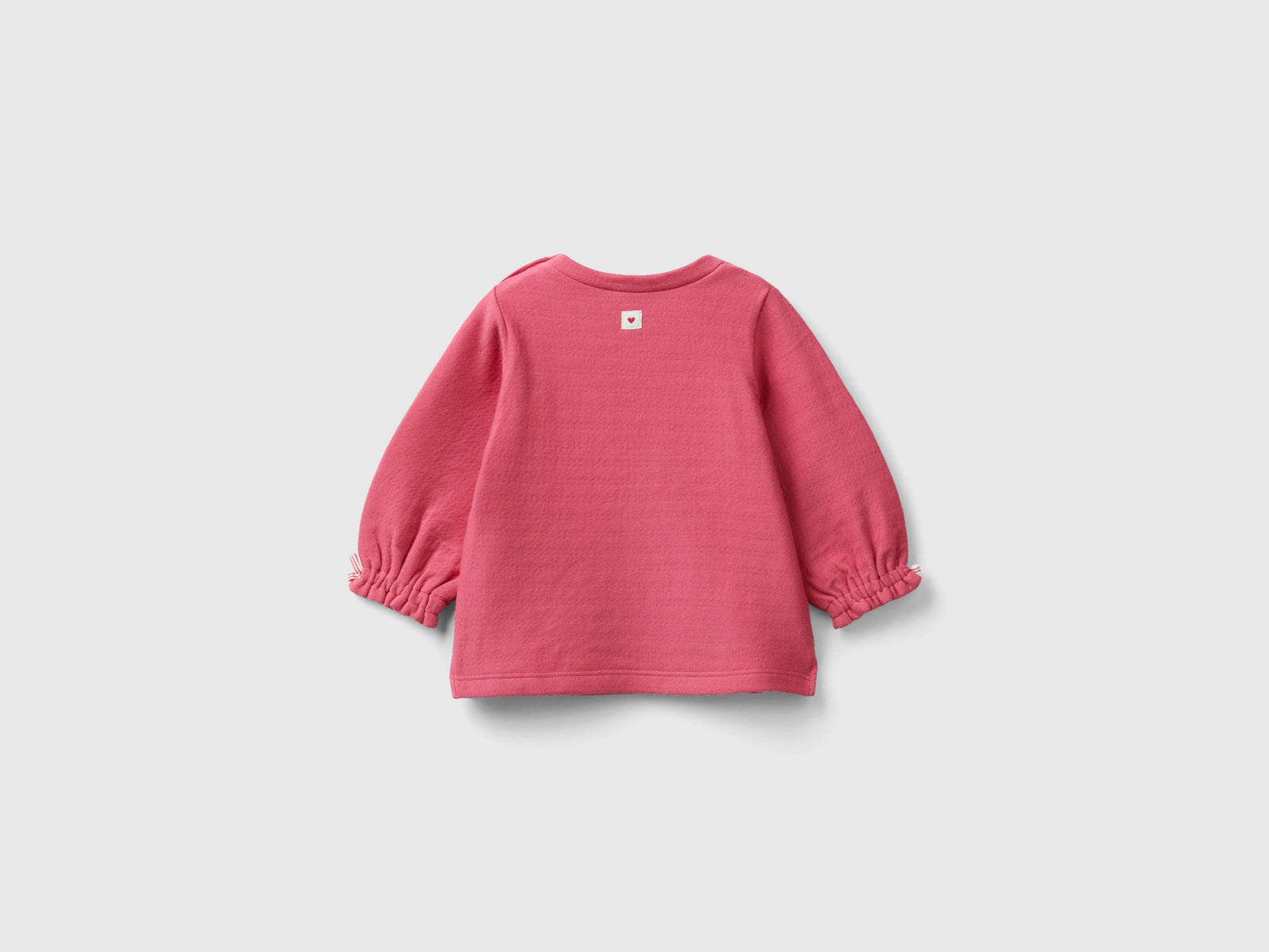 Felpa a righe con ricamo da neonato salmone 2 | Benetton Outlet