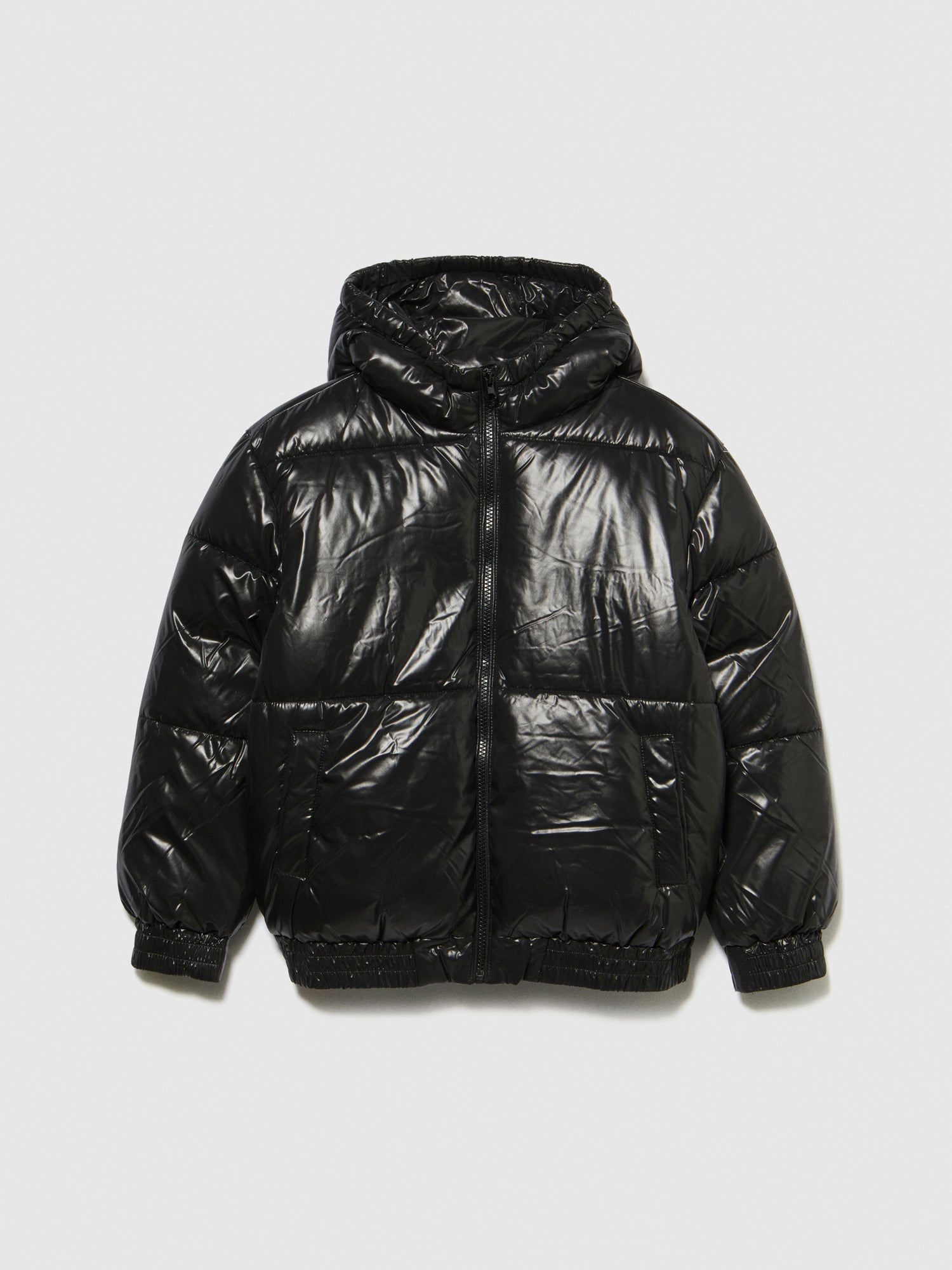 Giubbotto imbottito con stampa a rilievo da bambino nero | Sisley young Outlet