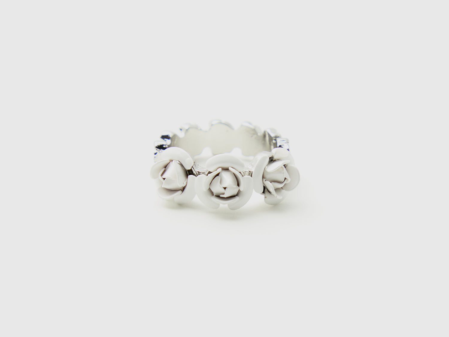 Anello con rose da donna bianco panna | Benetton Outlet